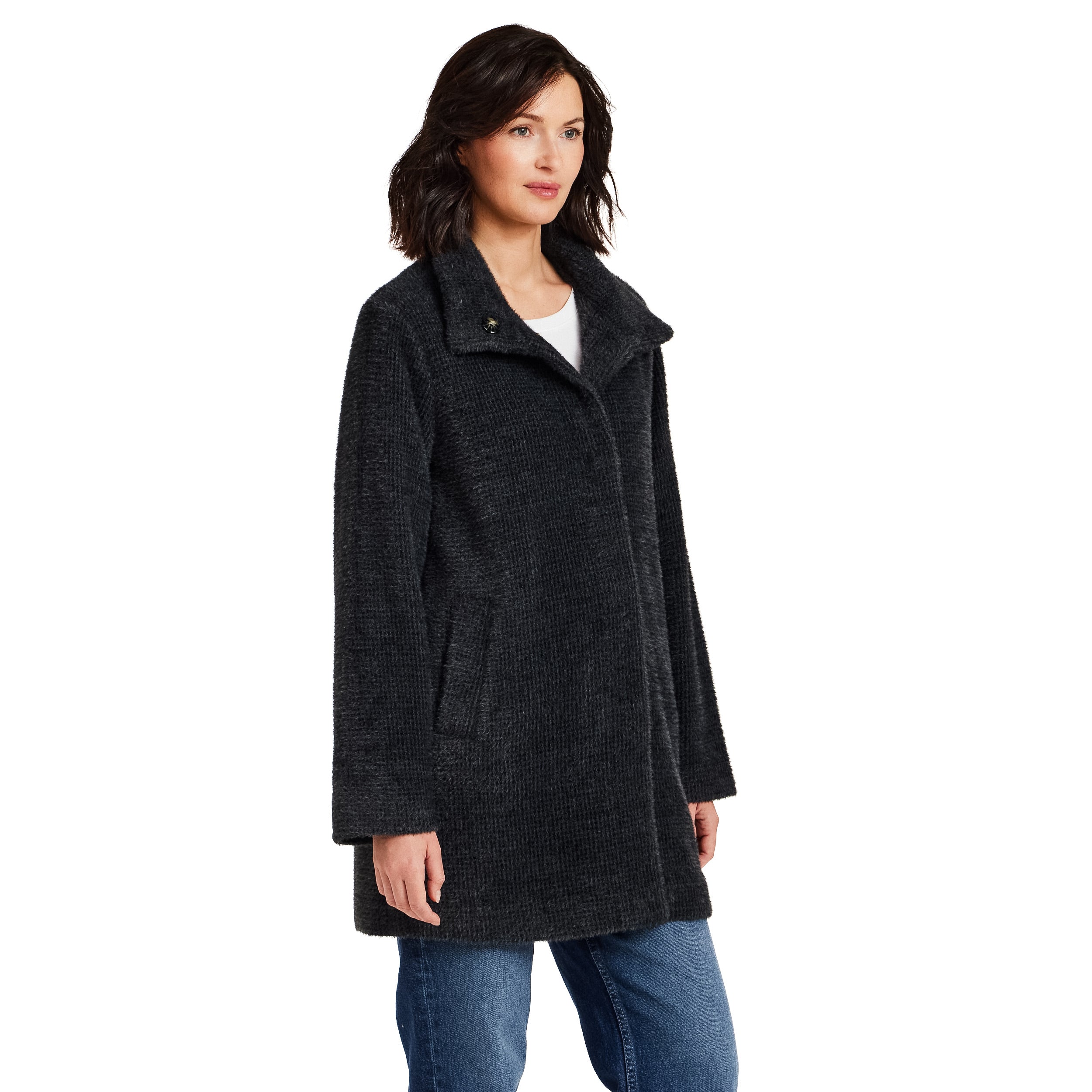 HOUNDSTOOTH COZY FEATHERKNIT TOPPER