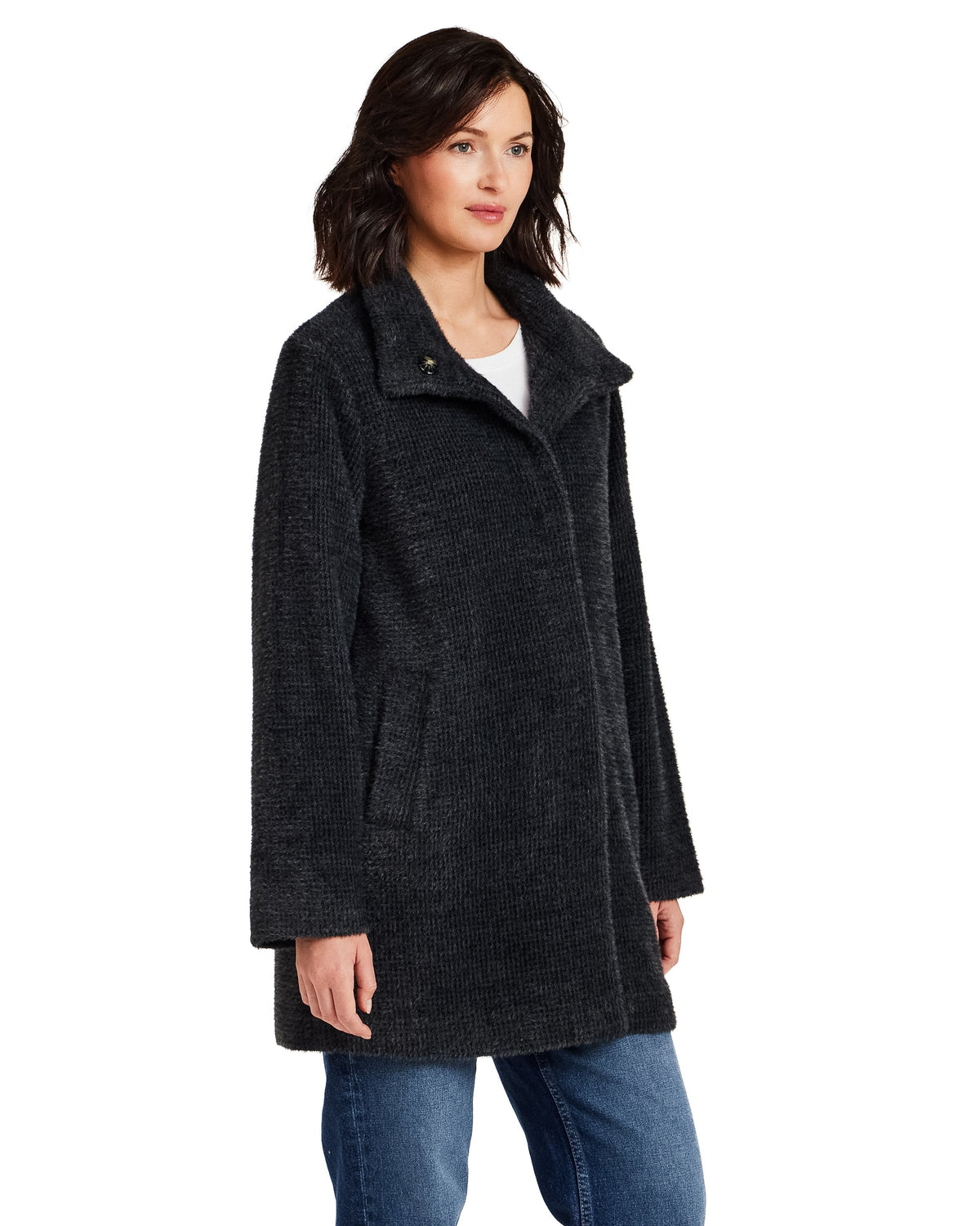 HOUNDSTOOTH COZY FEATHERKNIT TOPPER