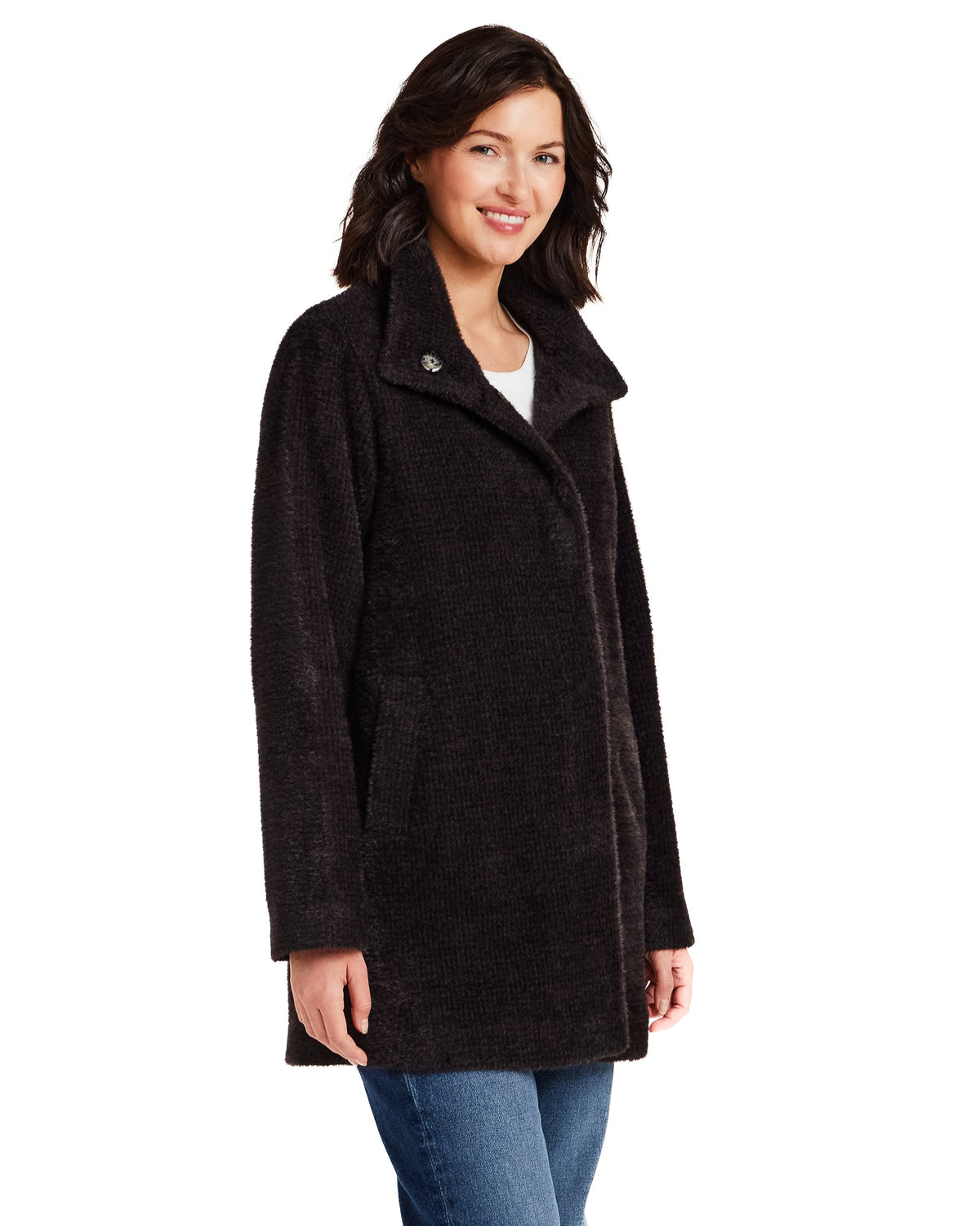 HOUNDSTOOTH COZY FEATHERKNIT TOPPER