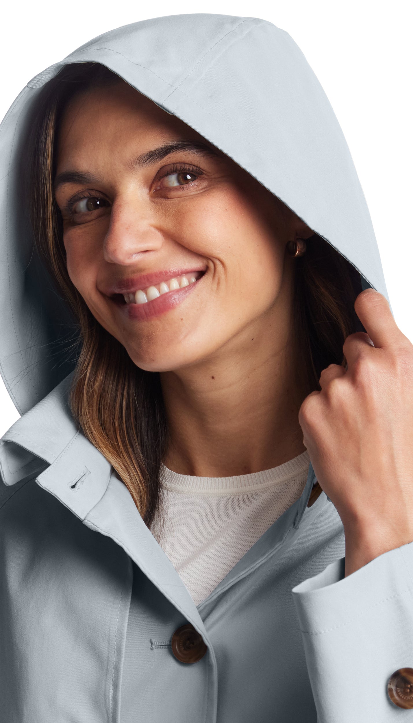 BUTTON FRONT HOODED TOPPER