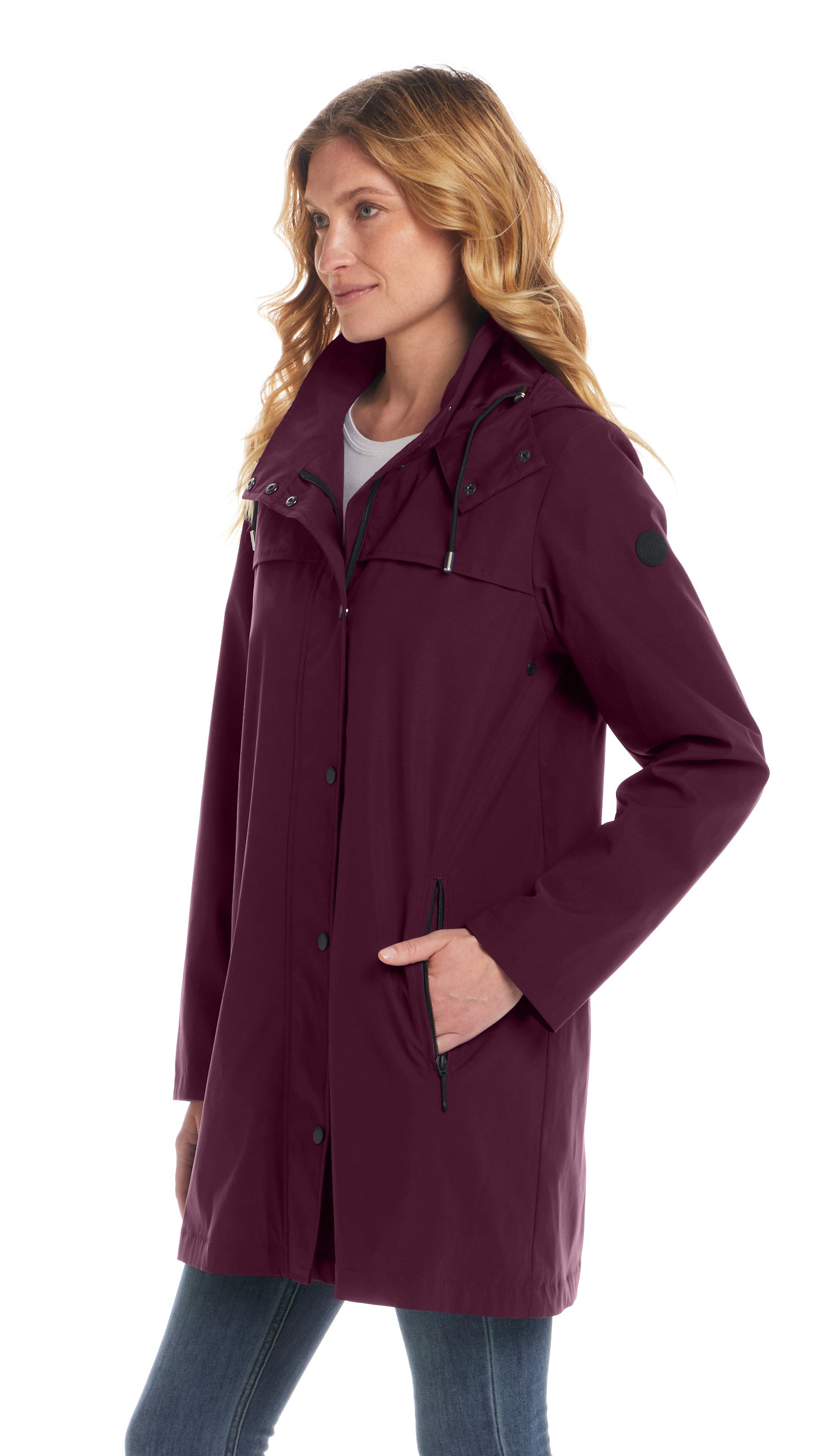 HOODED A-LINE RAIN JACKET