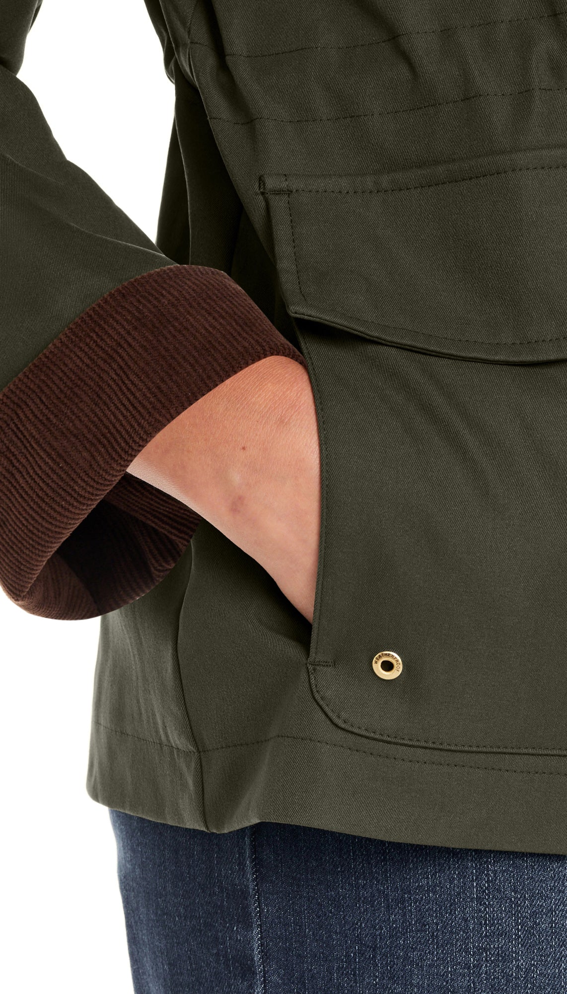 BARN JACKET WITH CORDUROY TRIMS