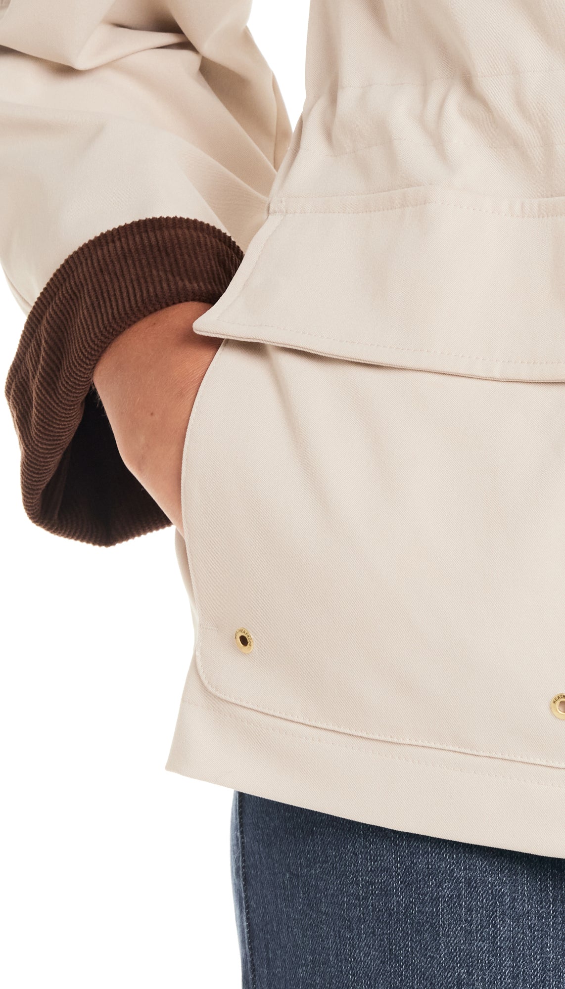 BARN JACKET WITH CORDUROY TRIMS