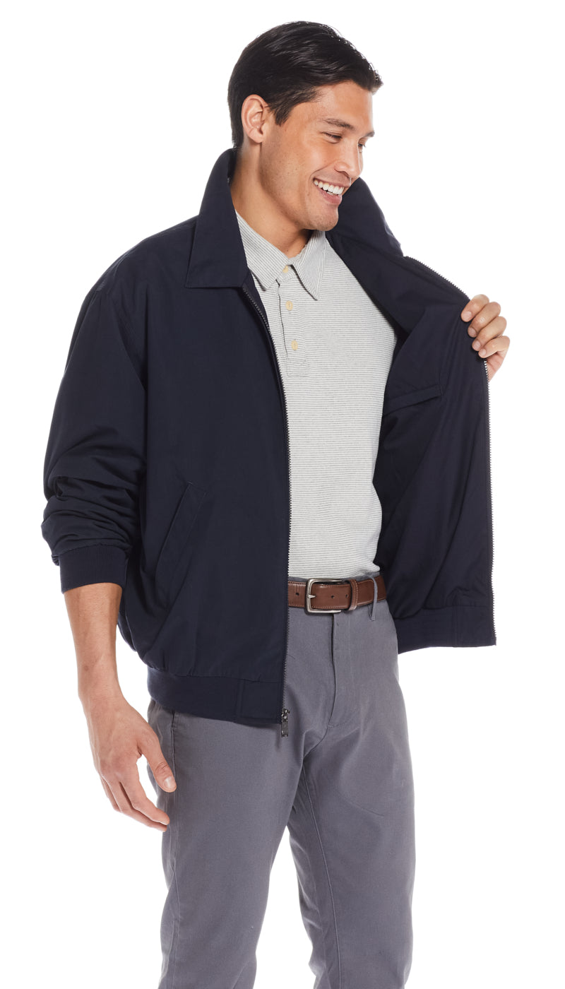 MICROFIBER GOLF JACKET - NAVY