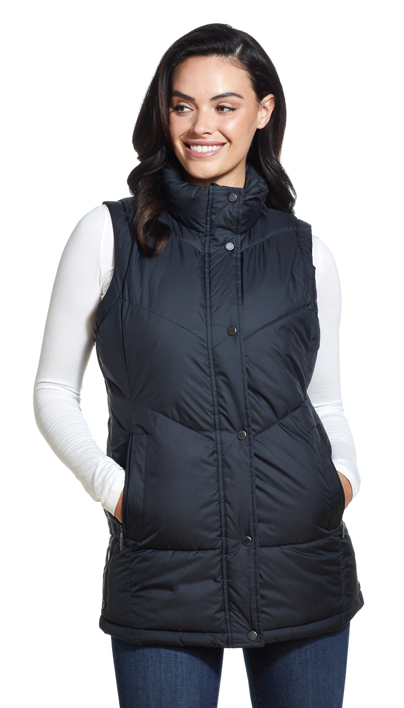LONG PUFFER VEST - F20120