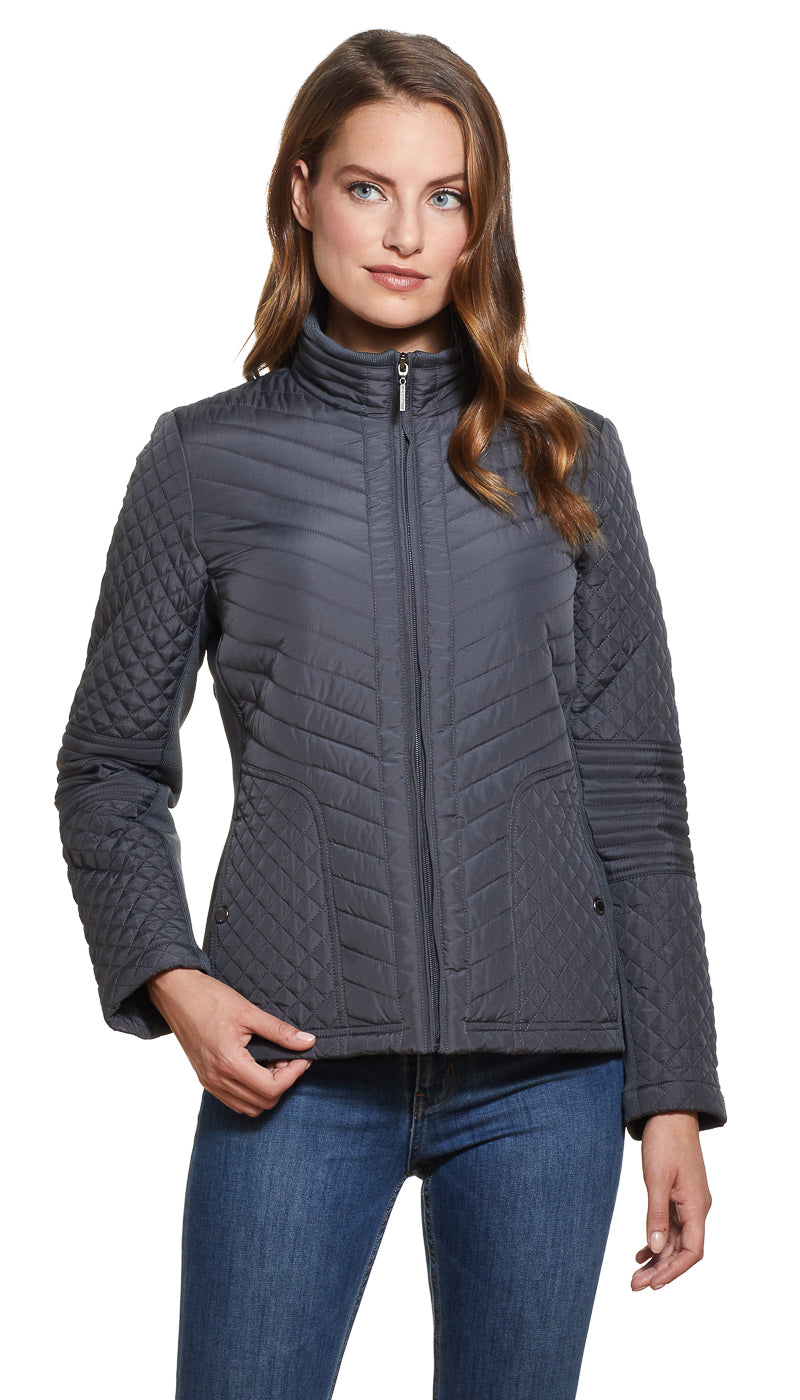 QUILTED JACKET WITH SIDE STRETCH