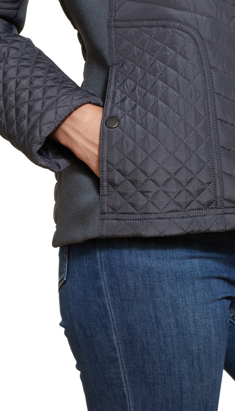 QUILTED JACKET WITH SIDE STRETCH