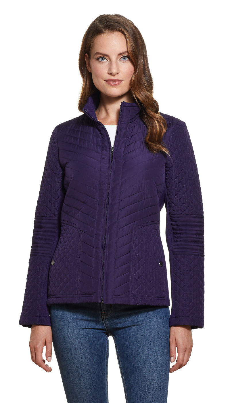 QUILTED JACKET WITH SIDE STRETCH