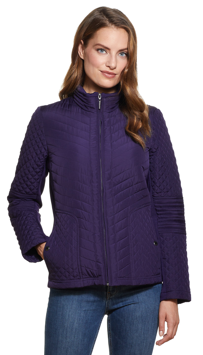 QUILTED JACKET WITH SIDE STRETCH