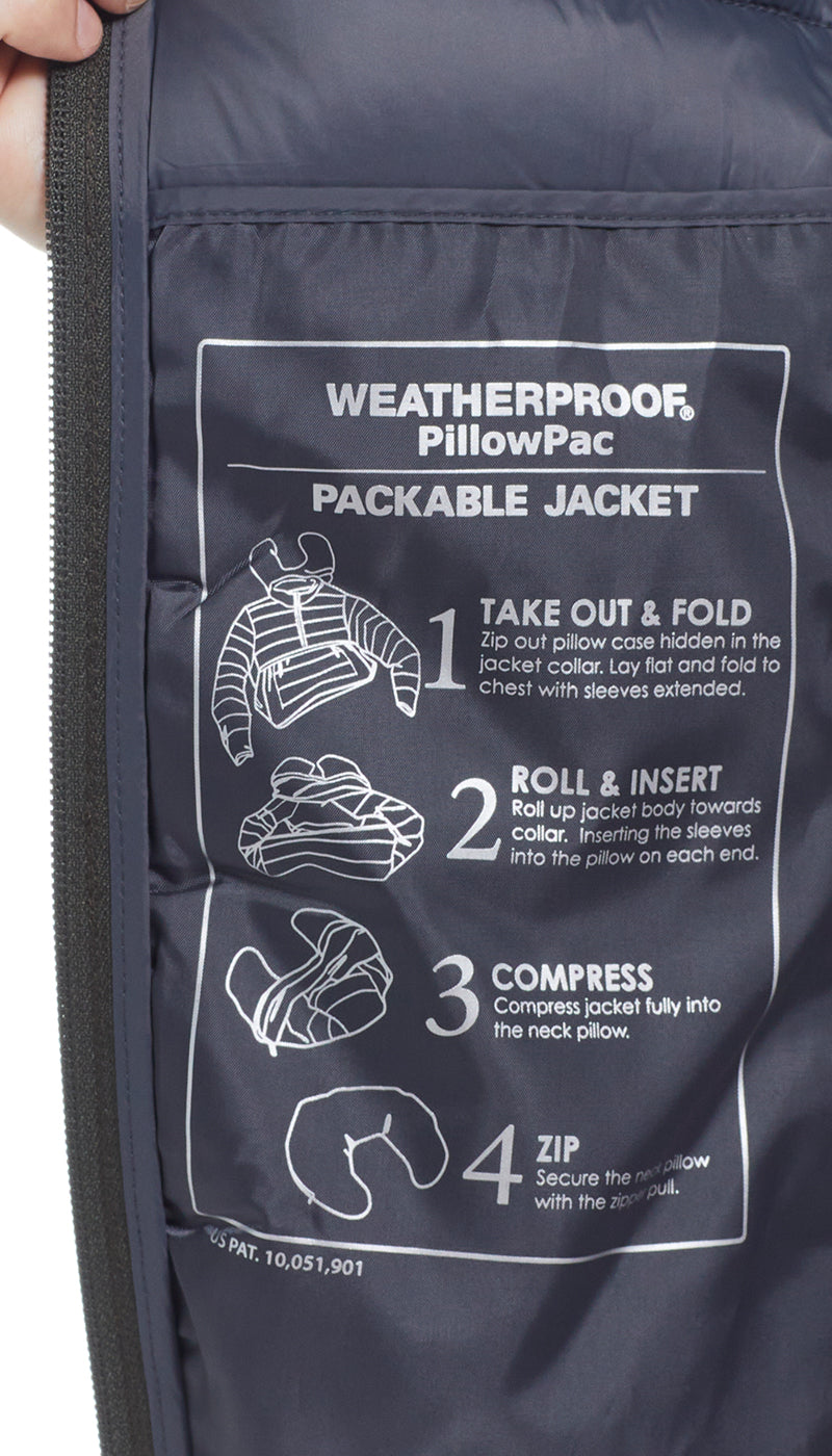 PILLOW PAC PUFFER JACKET - CHARCOAL