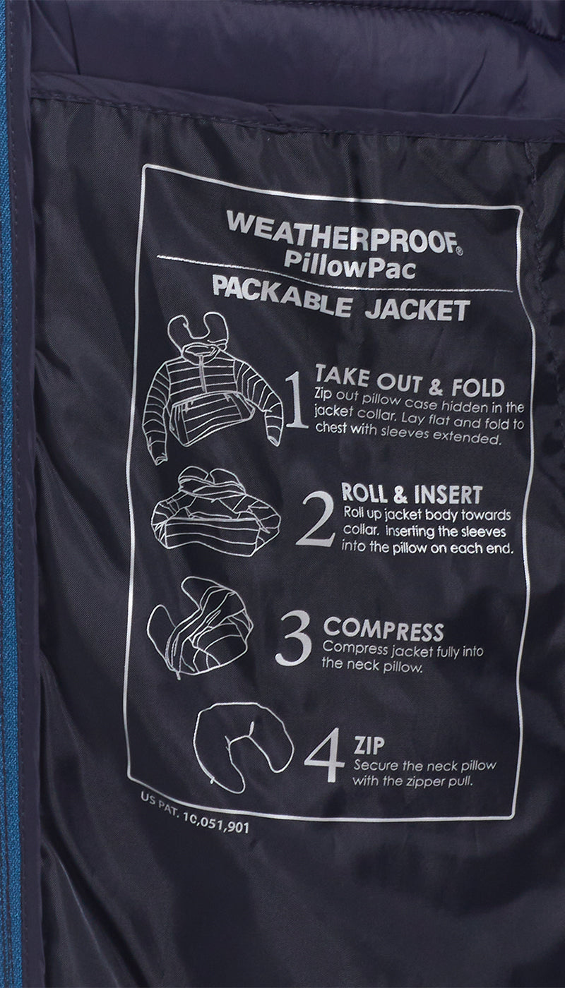 PILLOW PAC PUFFER JACKET - NAVY