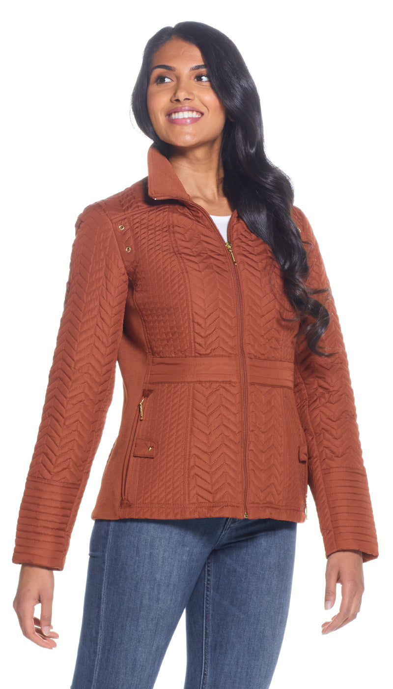 QUILTED JACKET WITH SIDE STRETCH