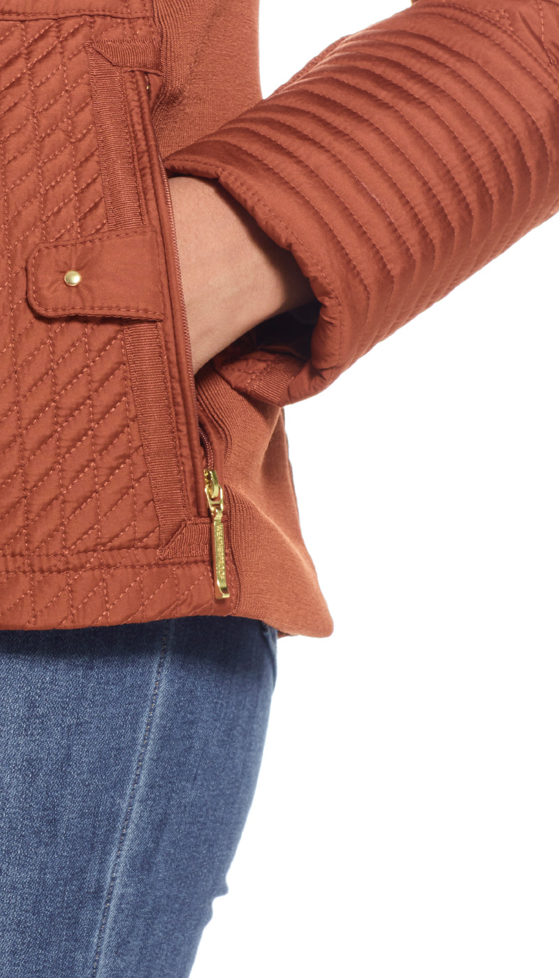 QUILTED JACKET WITH SIDE STRETCH