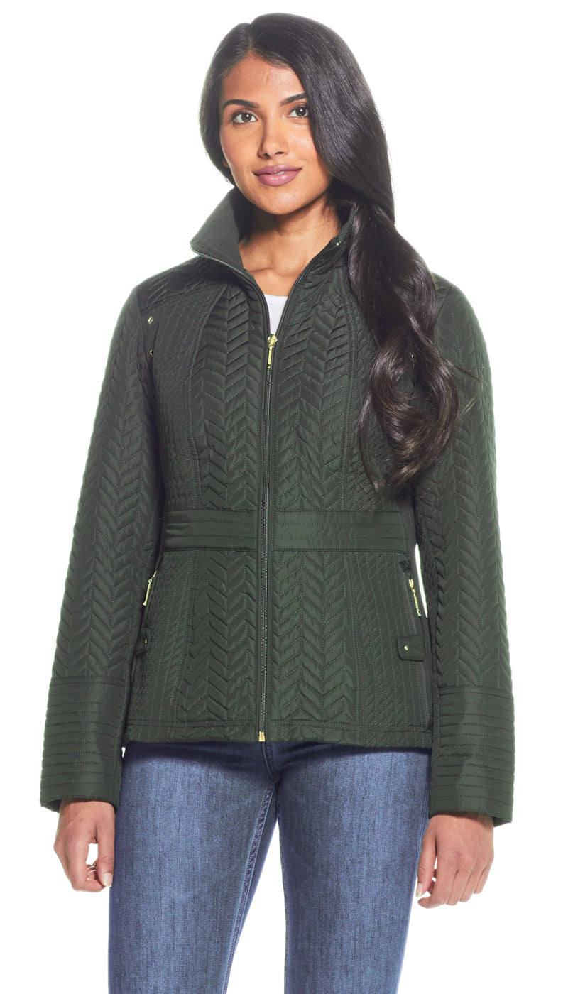QUILTED JACKET WITH SIDE STRETCH