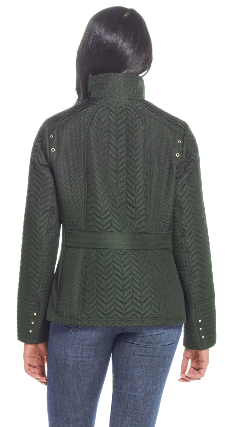 QUILTED JACKET WITH SIDE STRETCH