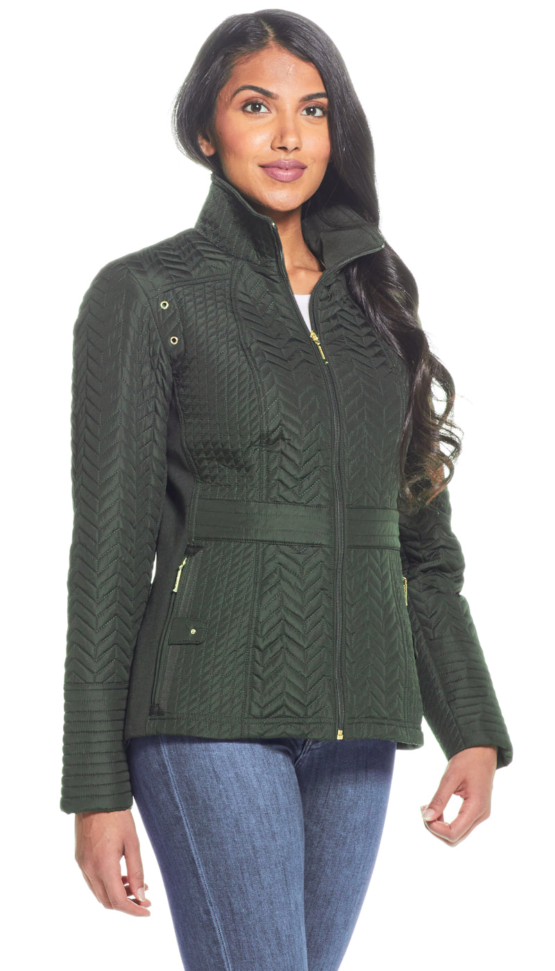 QUILTED JACKET WITH SIDE STRETCH