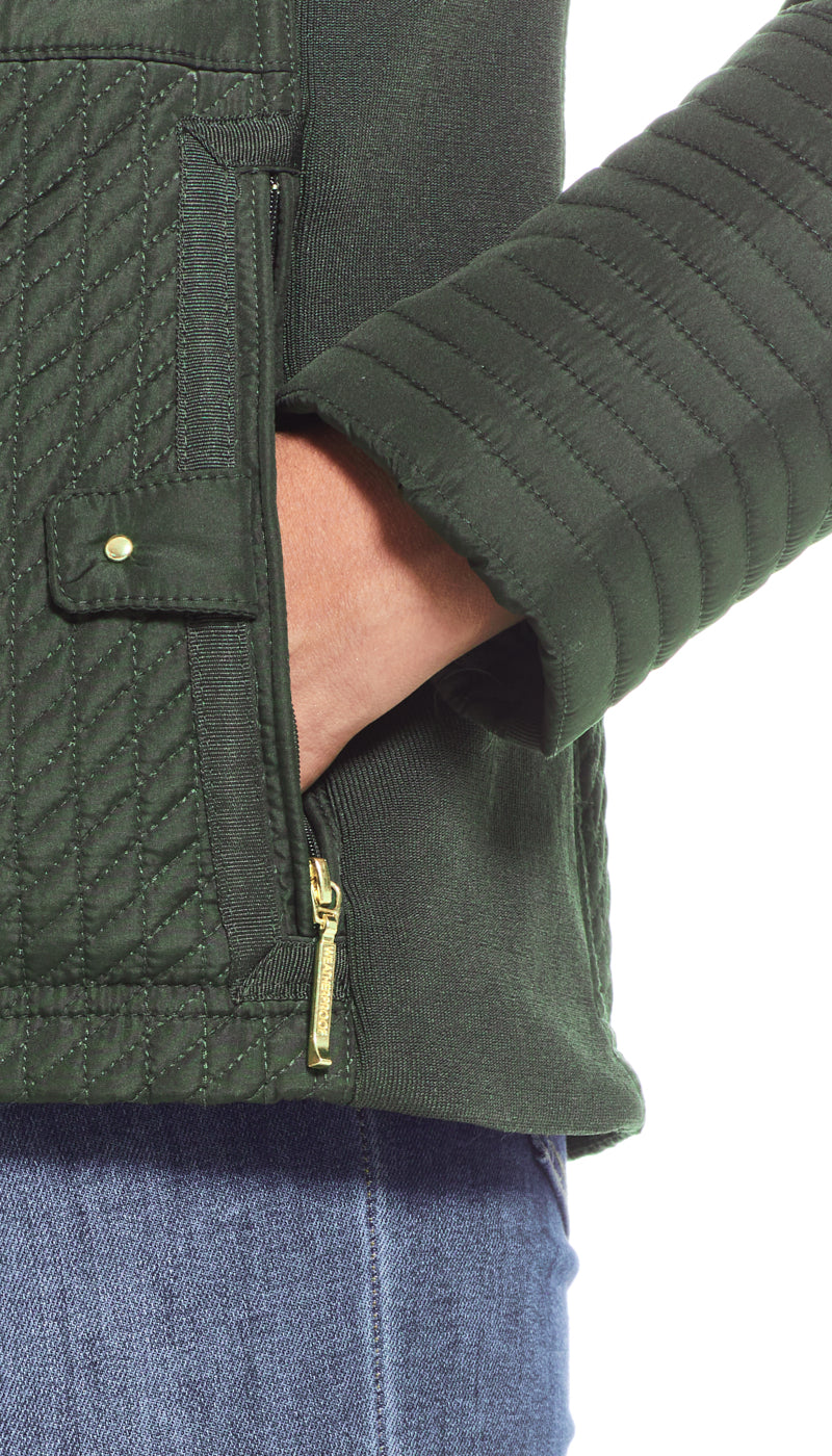 QUILTED JACKET WITH SIDE STRETCH