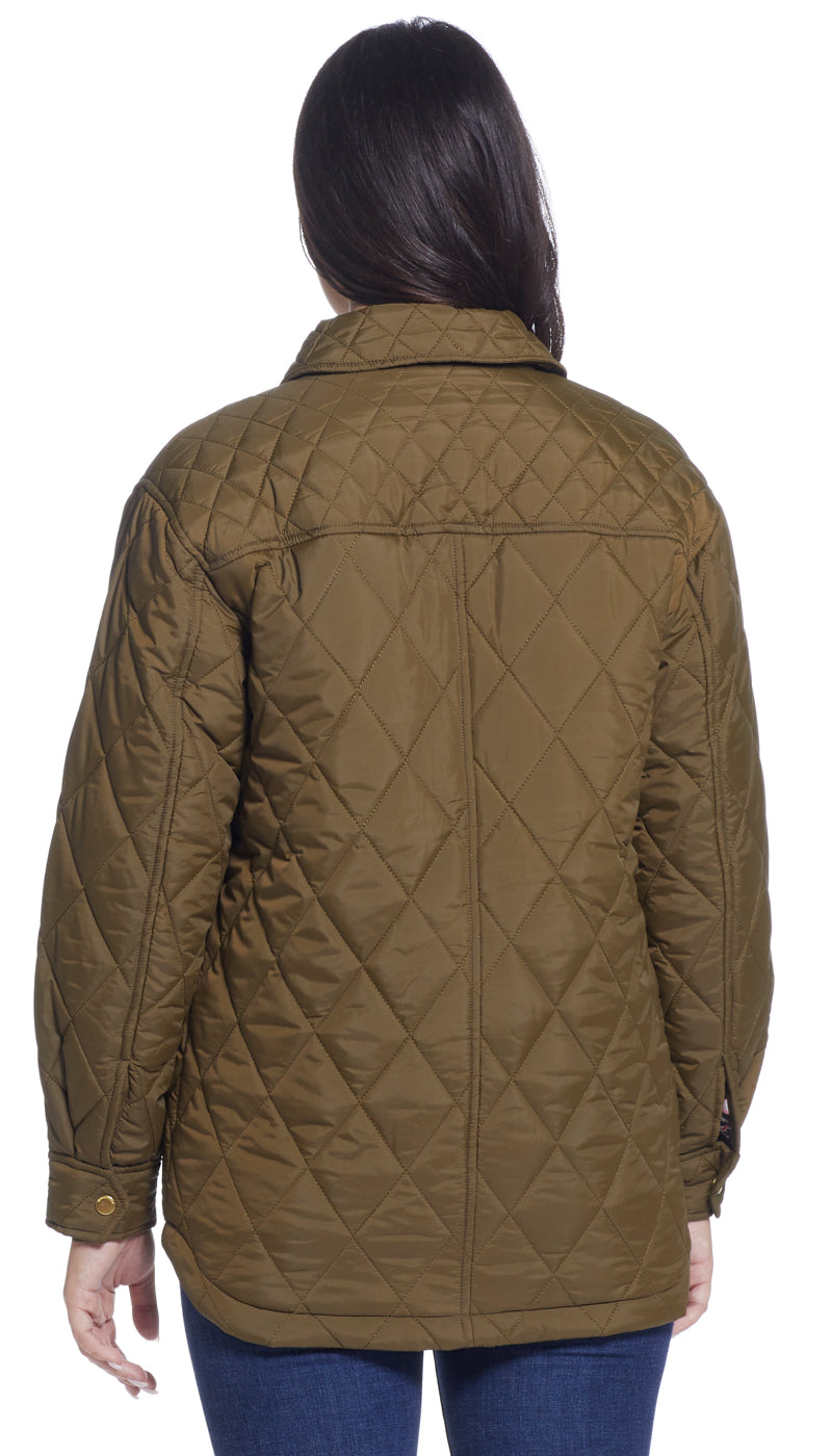 QUILTED SHACKET WITH PRINTED LINING