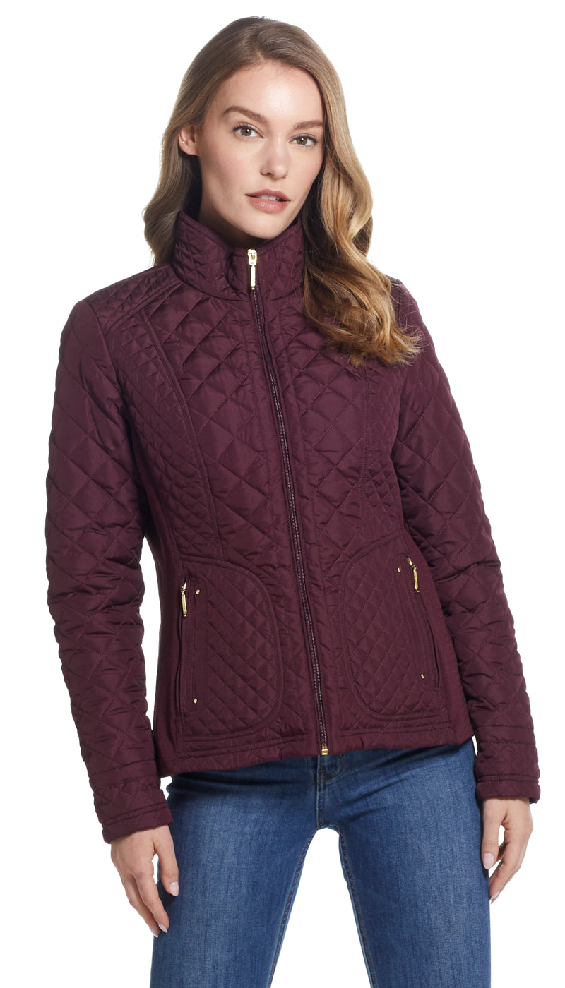 Weatherproof Womens Quilted Jacket Size S Side Stretch Blue