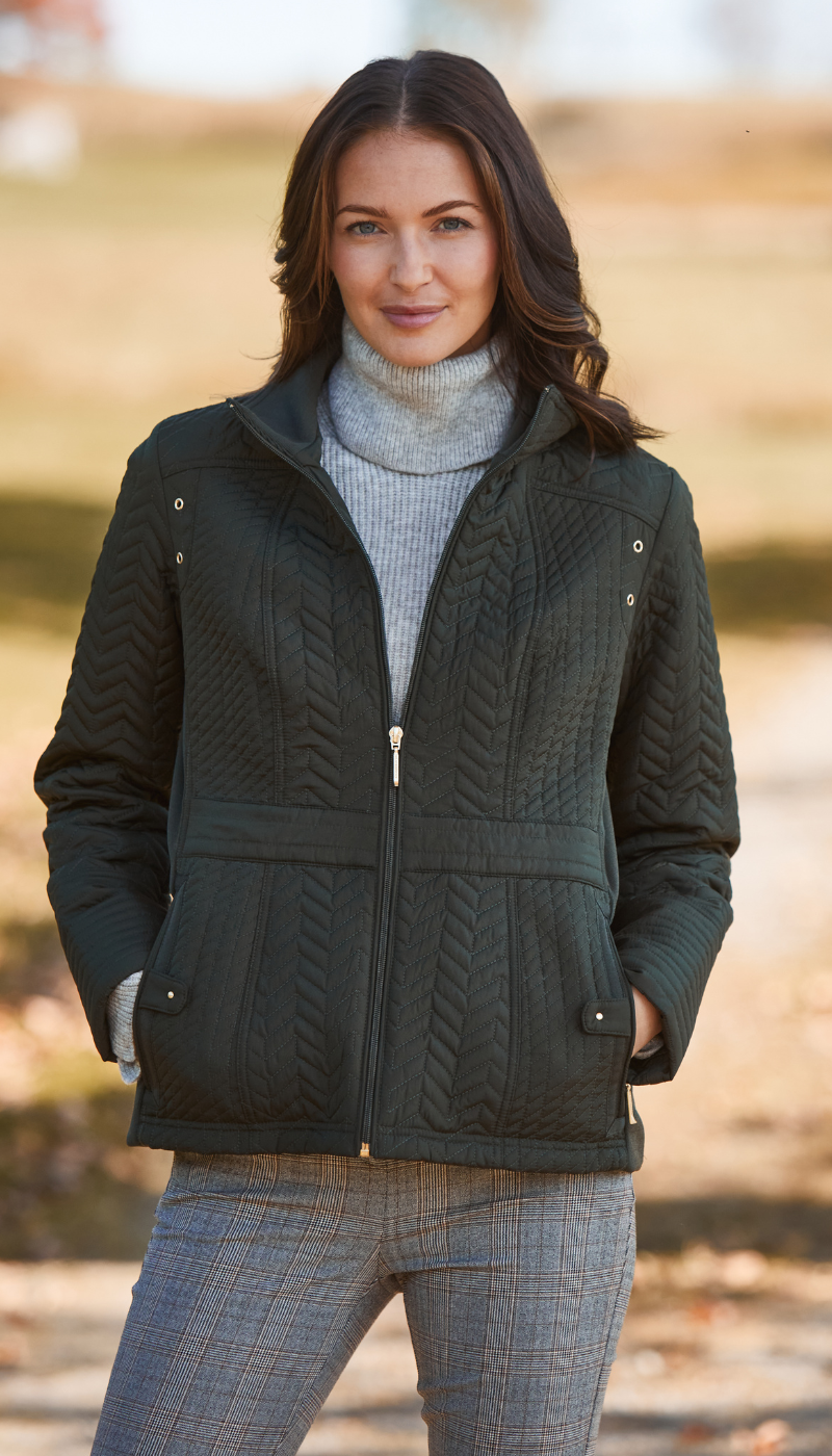 QUILTED JACKET WITH SIDE STRETCH