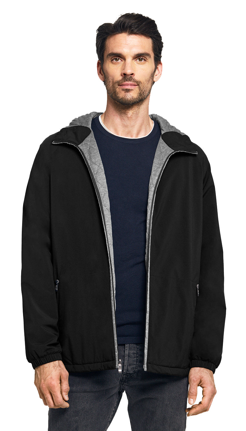 Weatherproof Men's Lightweight Hooded Ultra Stretch Water Resistant Windbreaker Jacket