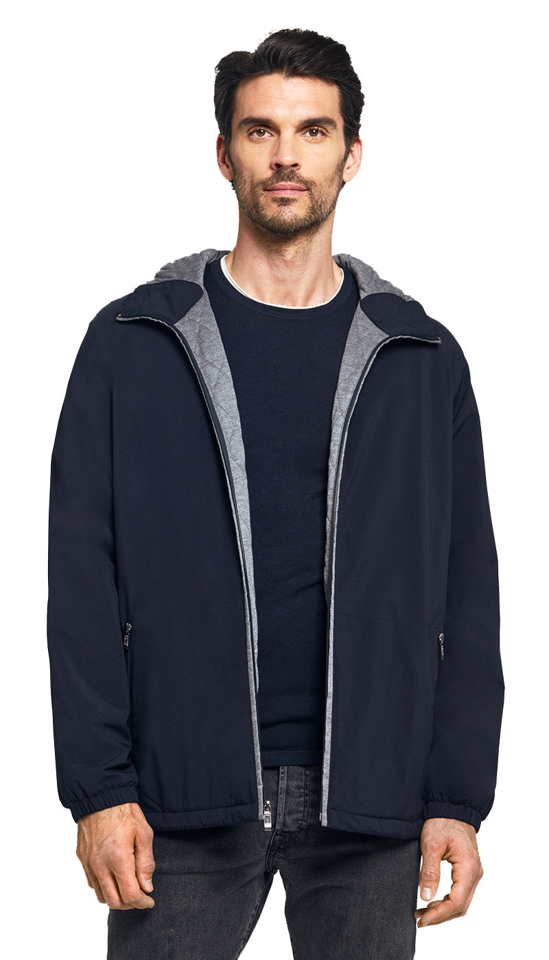 Weatherproof Men's Lightweight Hooded Ultra Stretch Water Resistant Windbreaker Jacket