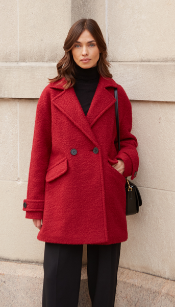 POLY BOUCLE PEA COAT POLY BOUCLE PEA COAT