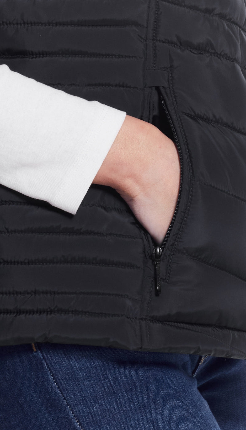 QUILTED PUFFER VEST WITH PLUSH LINING