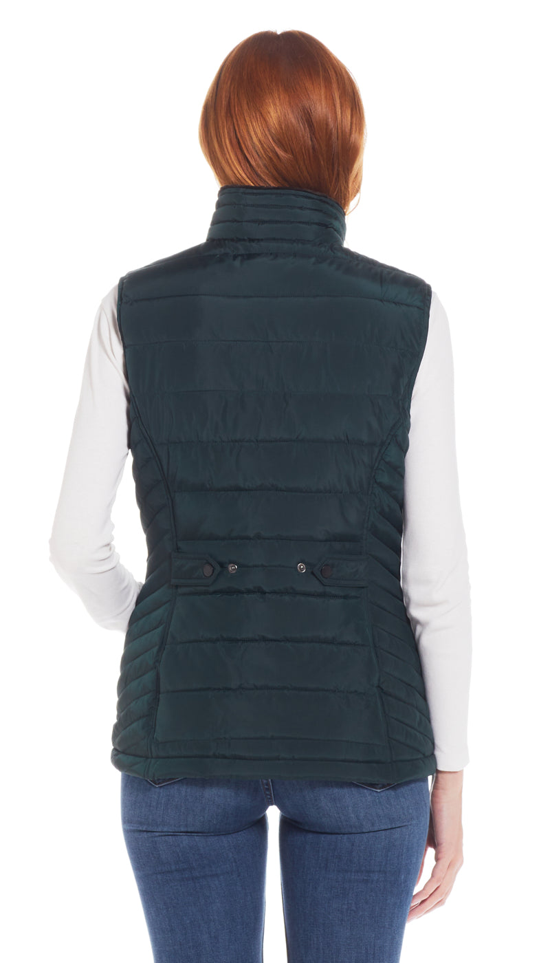 QUILTED PUFFER VEST WITH PLUSH LINING