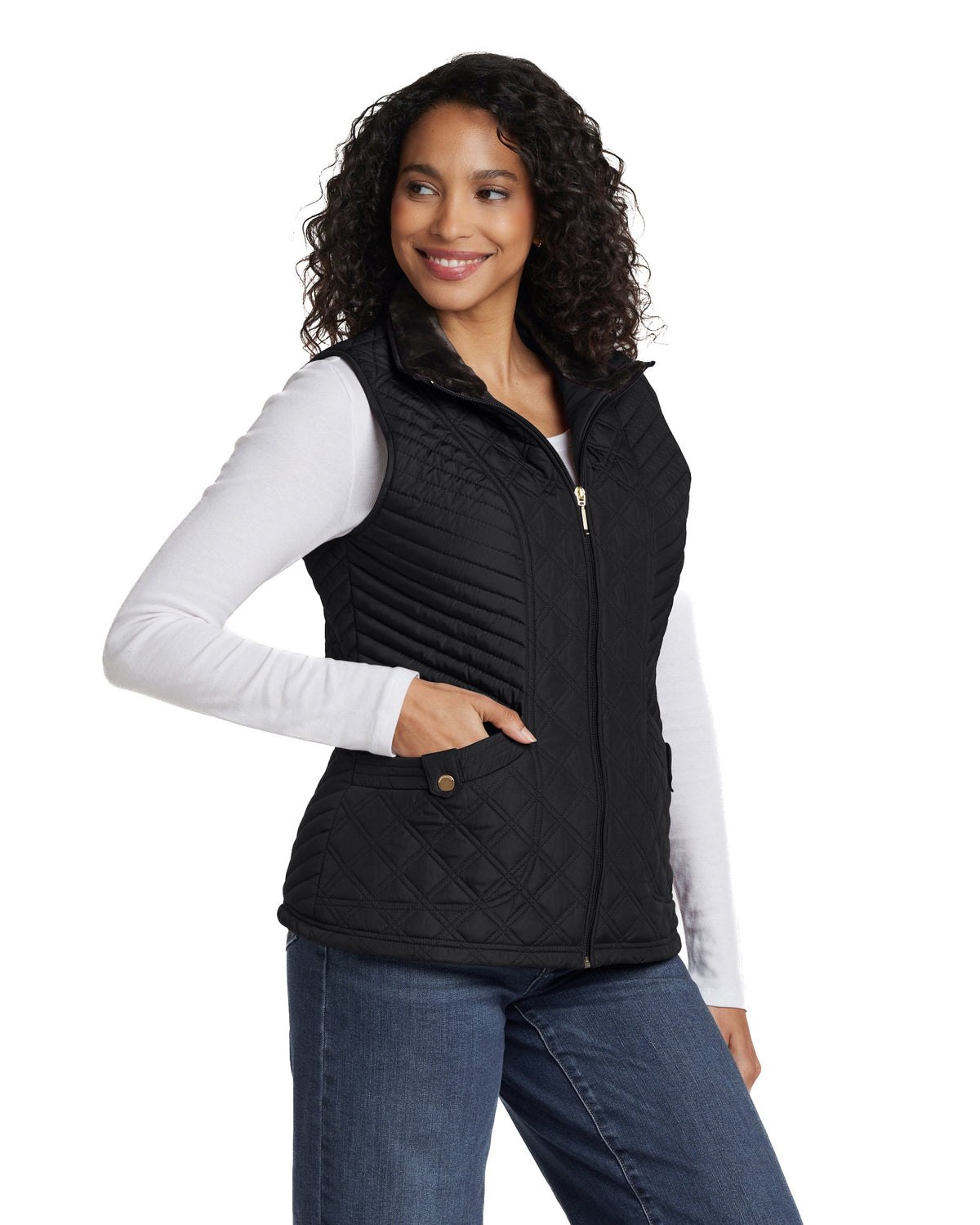 PLUSH LINED QUILTED VEST