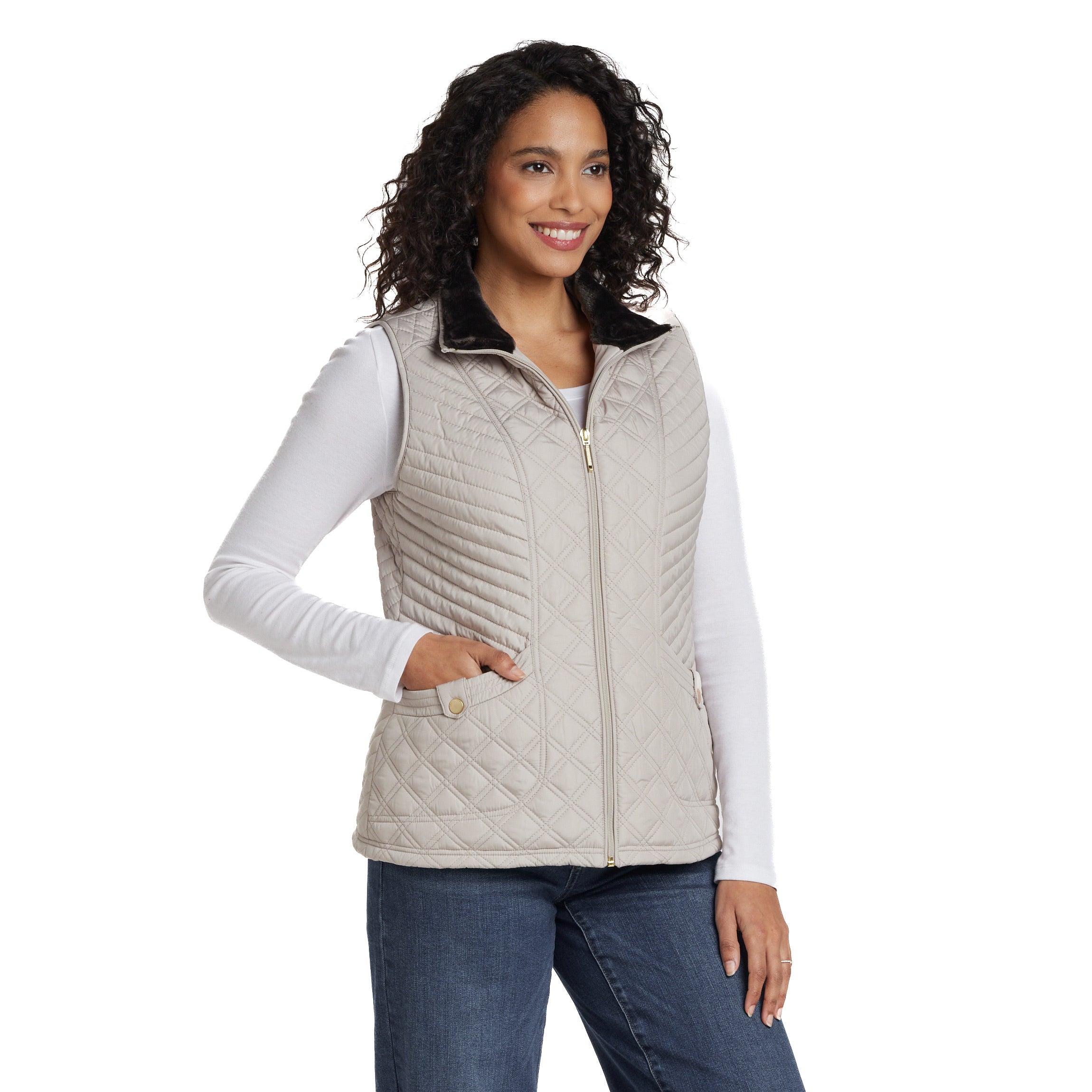 PLUSH LINED QUILTED VEST