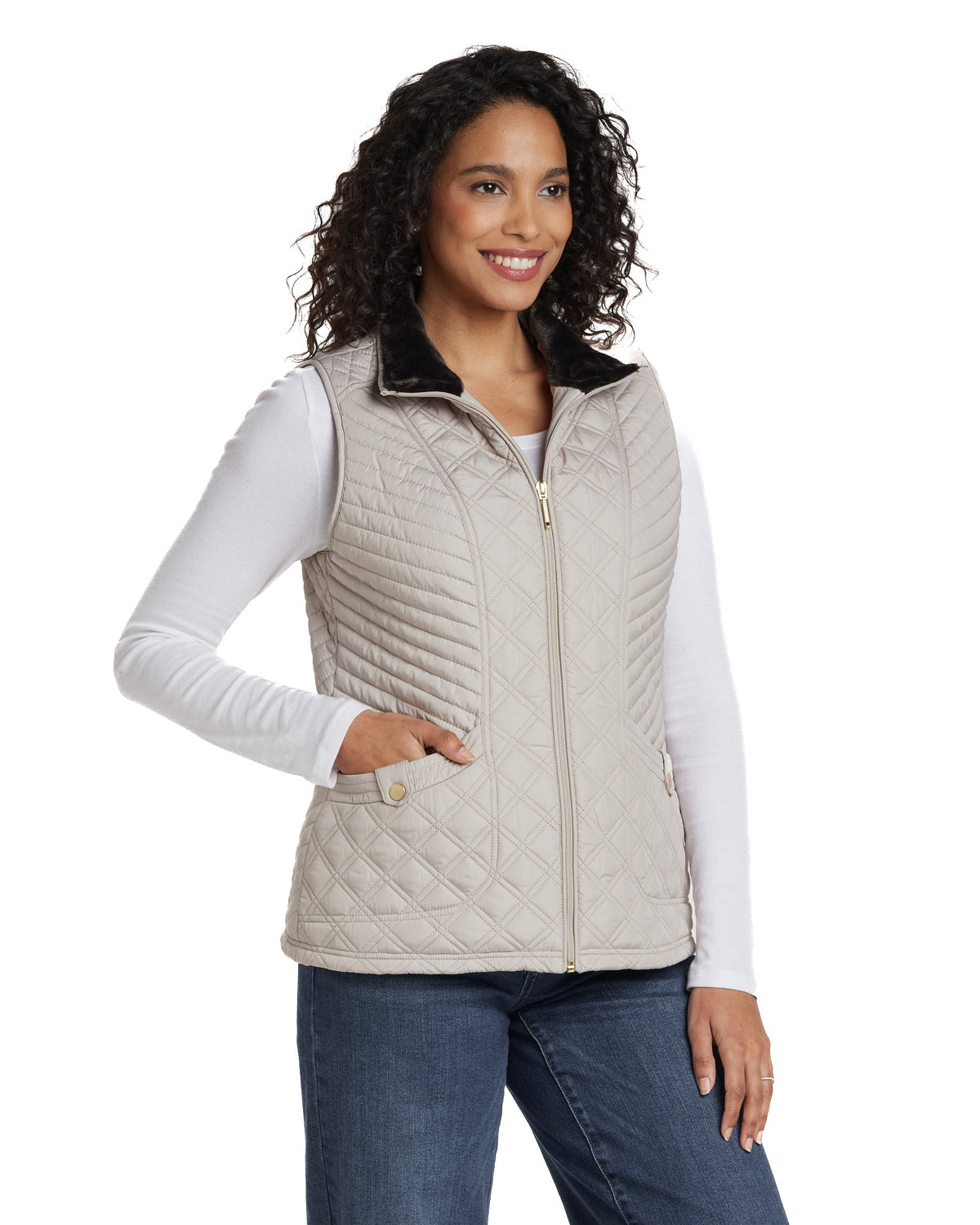 PLUSH LINED QUILTED VEST