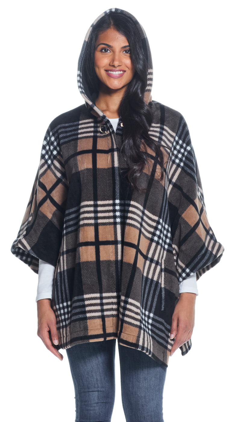 HOODED FLEECE PONCHO