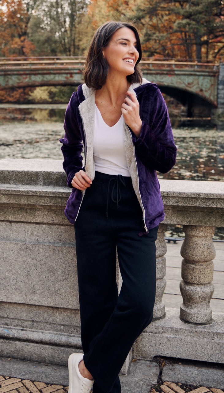 HOODED ZIP UP FLEECE JACKET