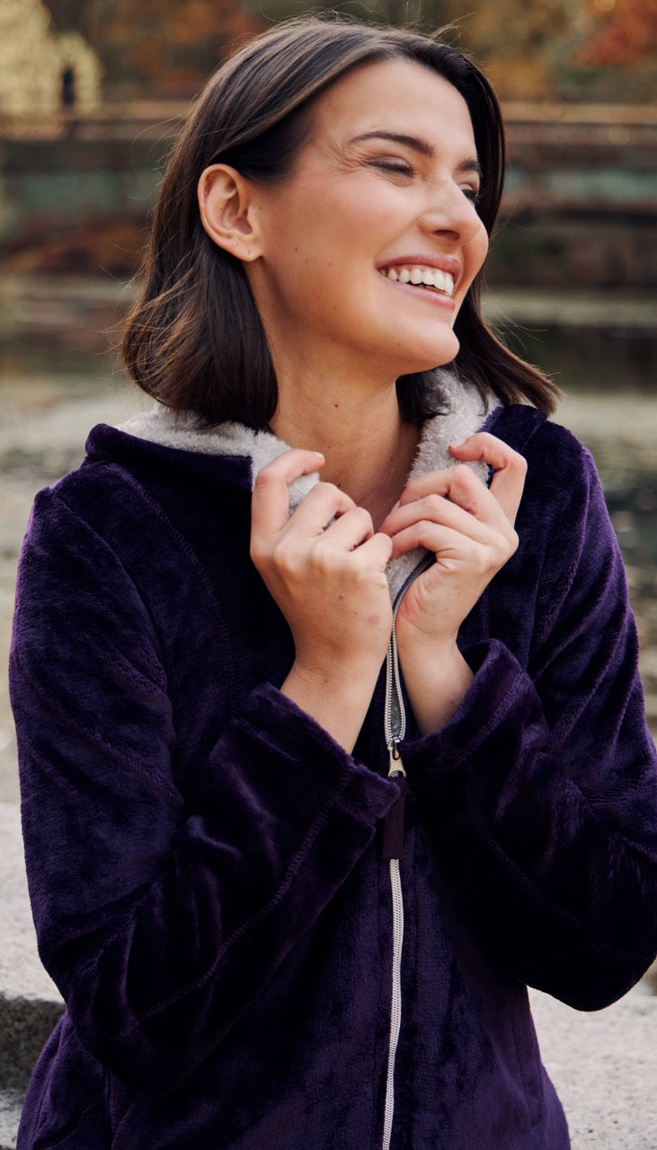 HOODED ZIP UP FLEECE JACKET