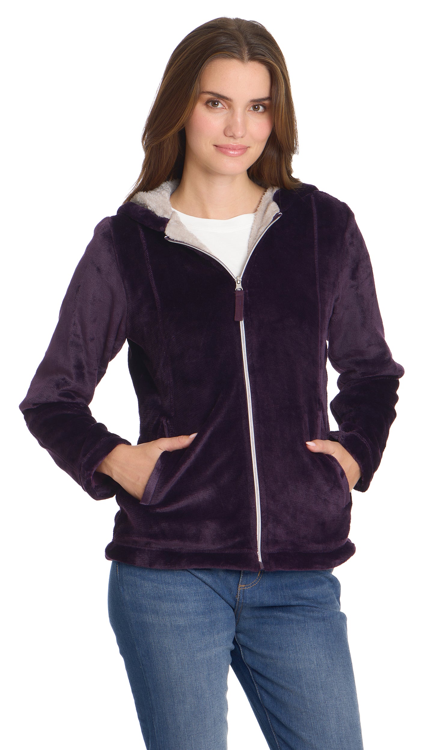HOODED ZIP UP FLEECE JACKET