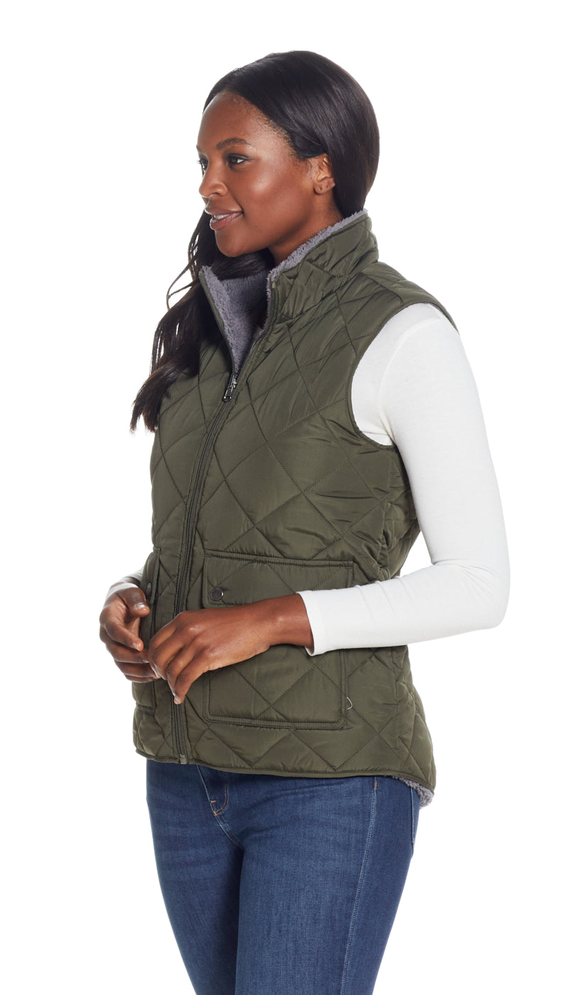 Olive puffer 2025 vest womens