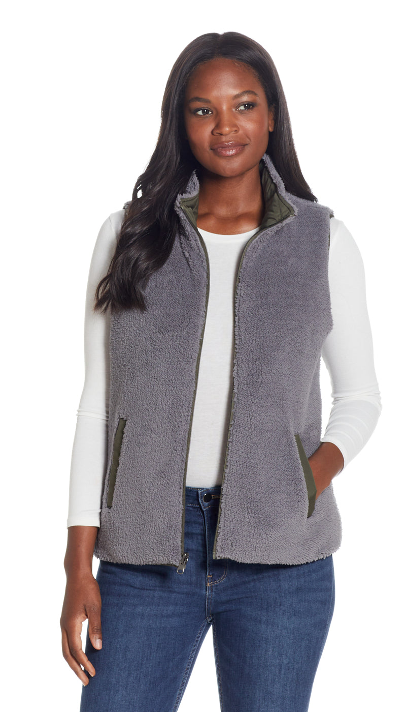 Sherpa fleece hotsell vest women's