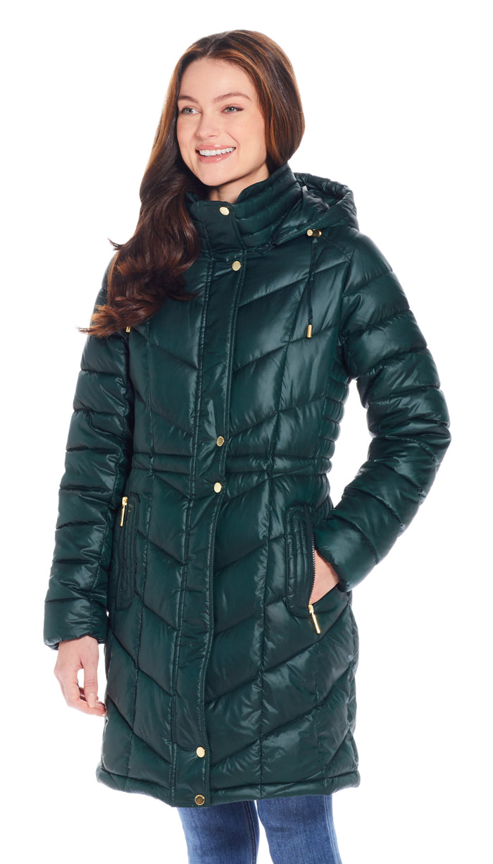 QUILTED HOODED PUFFER JACKET main image 0