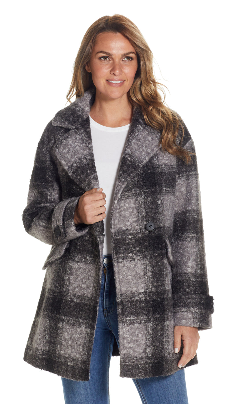 Plaid pea sale coats womens