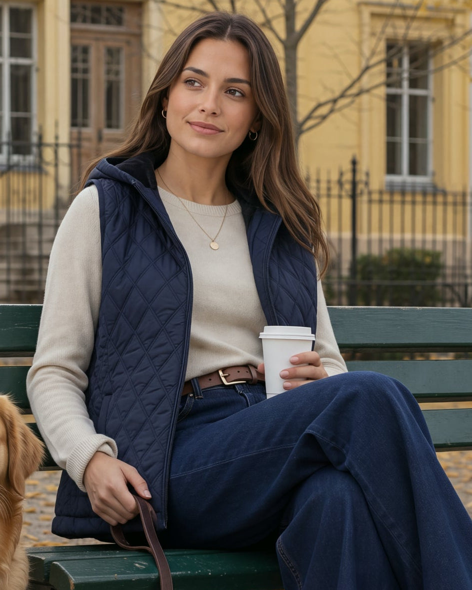 HOODED PUFFER VEST
