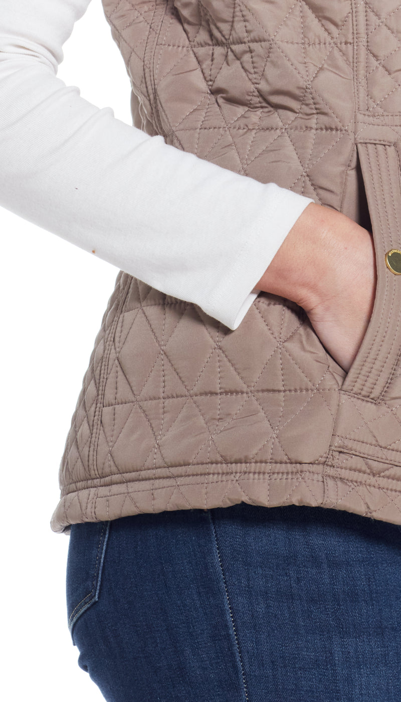 MULTI QUILTED PLUSH LINED VEST