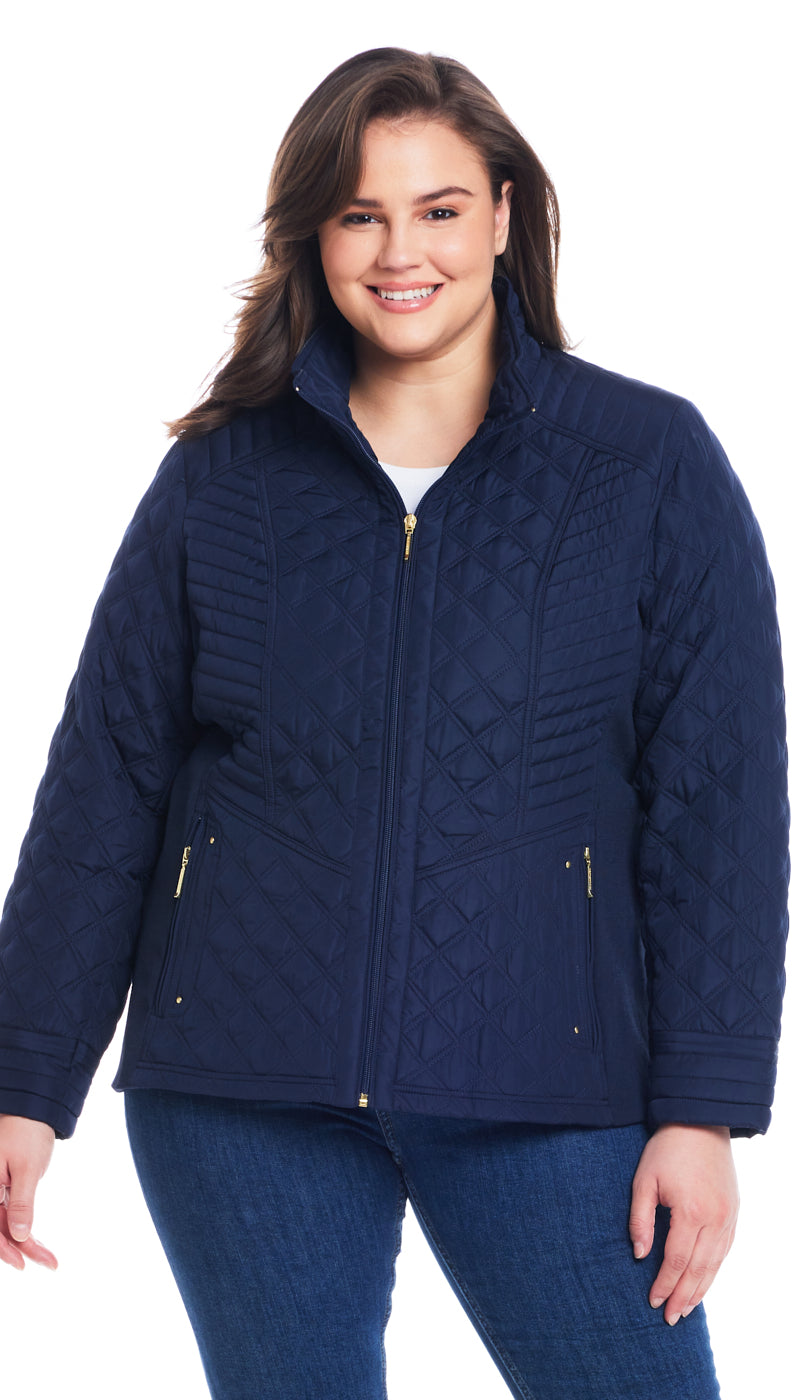 QUILTED JACKET WITH SIDE STRETCH