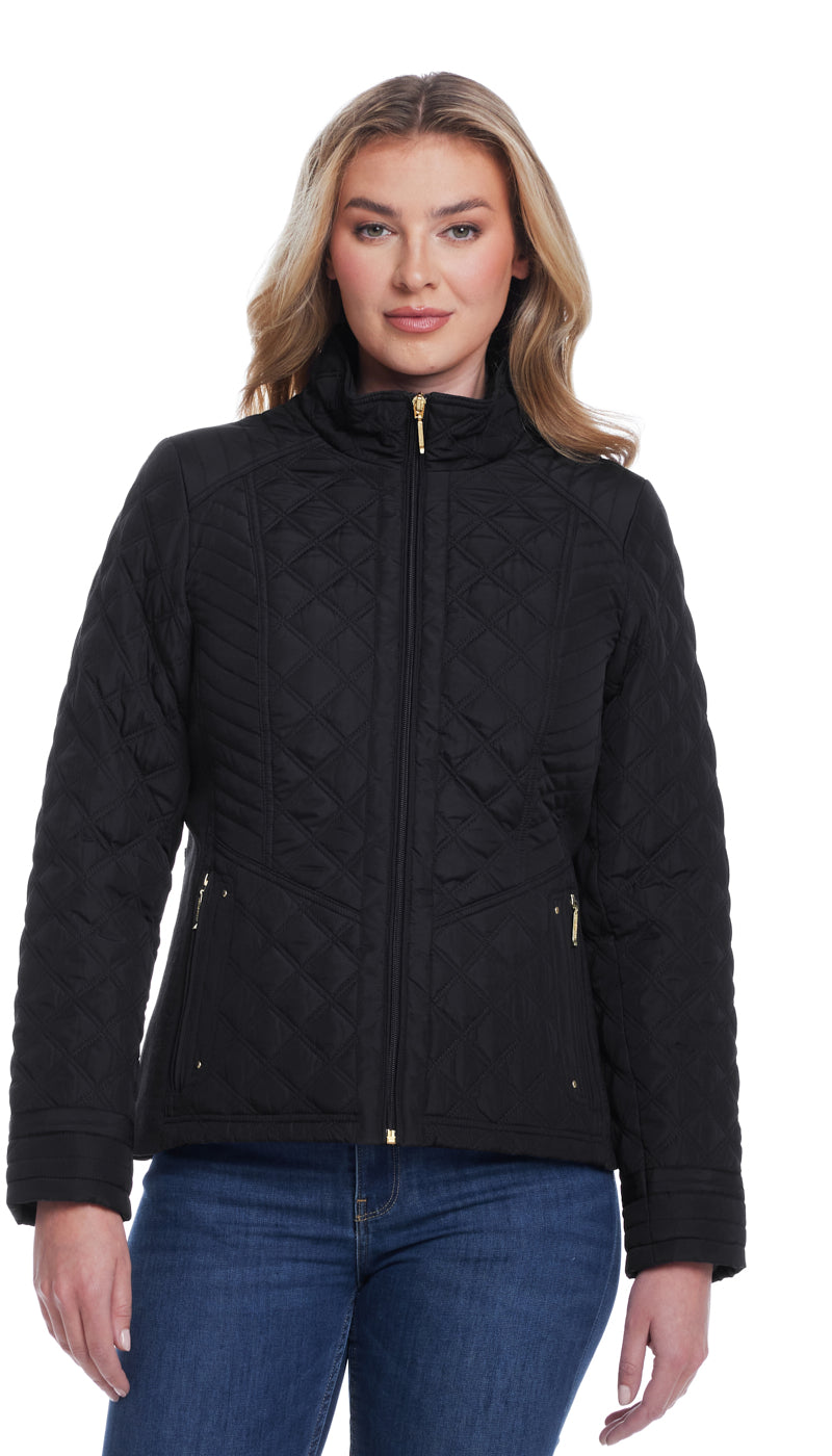 QUILTED JACKET WITH SIDE STRETCH