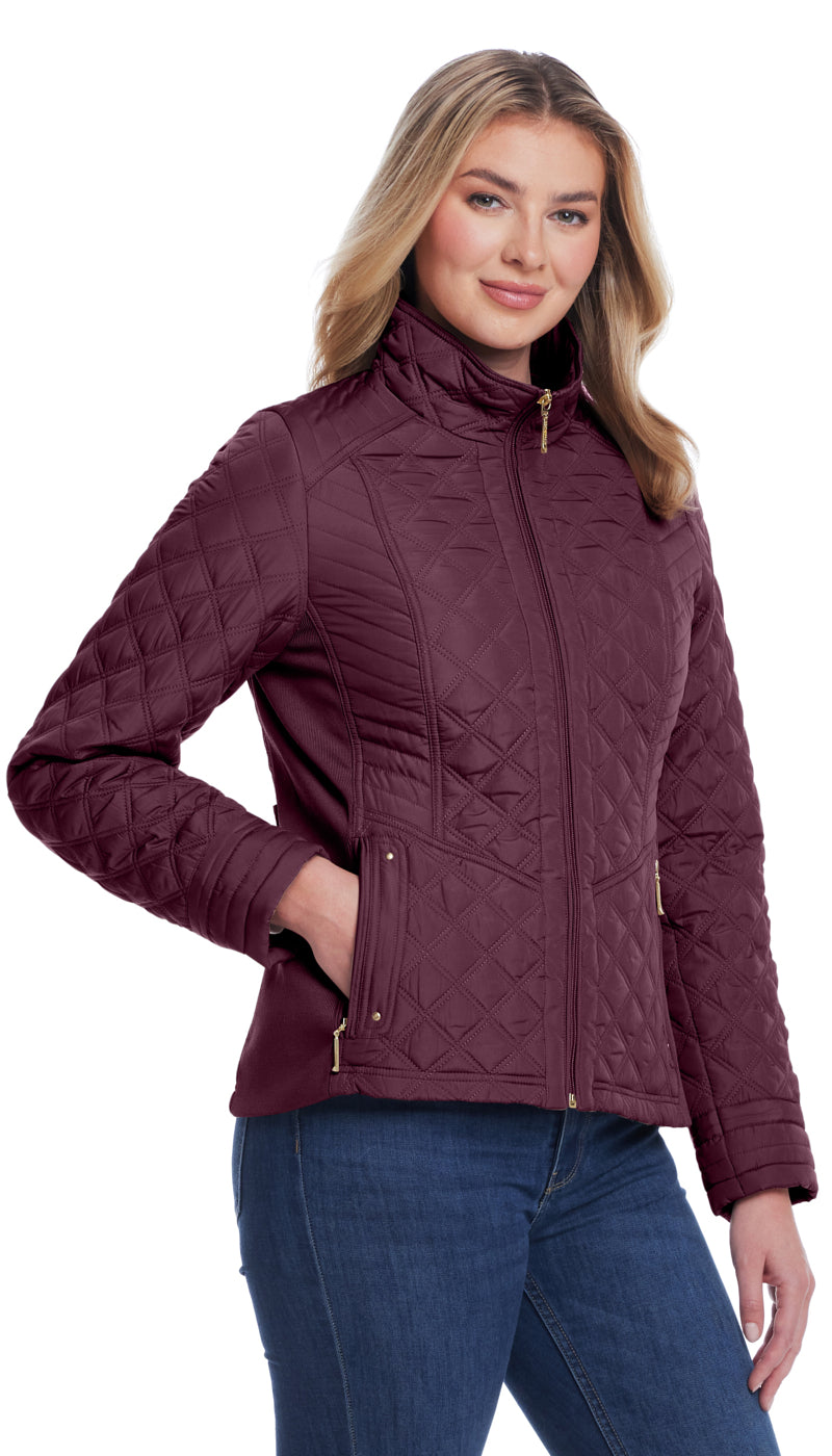 QUILTED JACKET WITH SIDE STRETCH