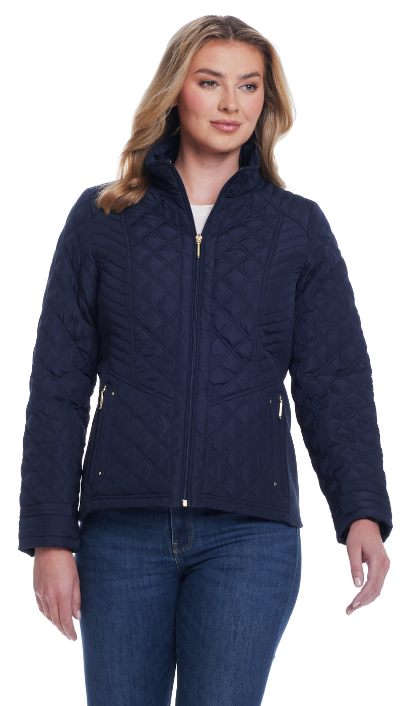 QUILTED JACKET WITH SIDE STRETCH