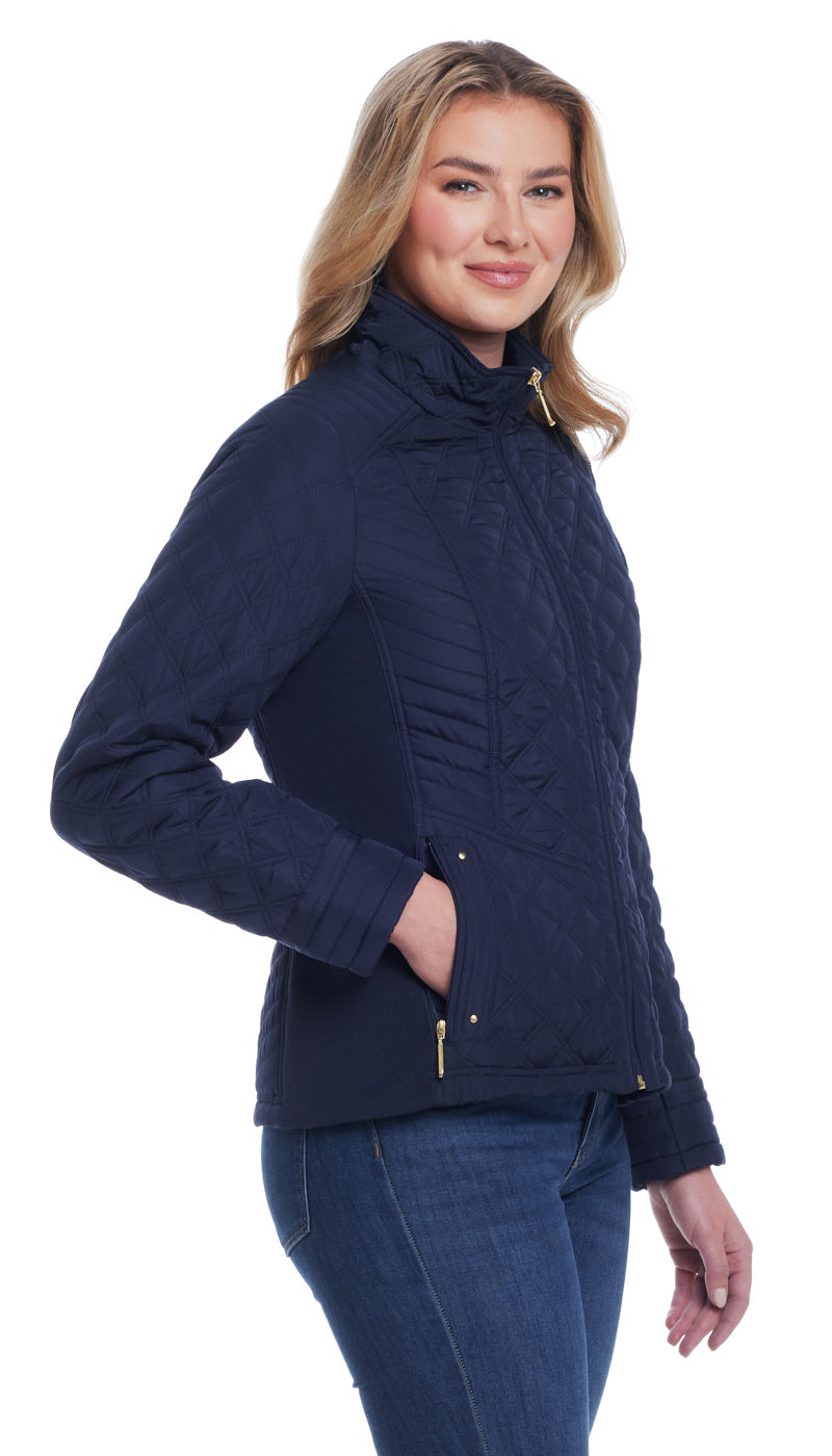 QUILTED JACKET WITH SIDE STRETCH