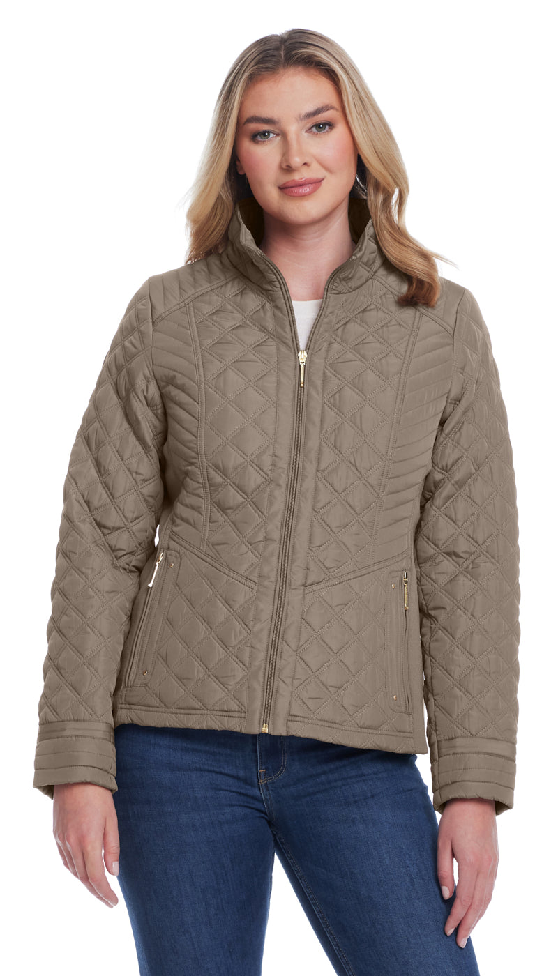 QUILTED JACKET WITH SIDE STRETCH