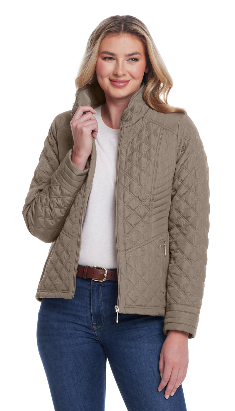 QUILTED JACKET WITH SIDE STRETCH