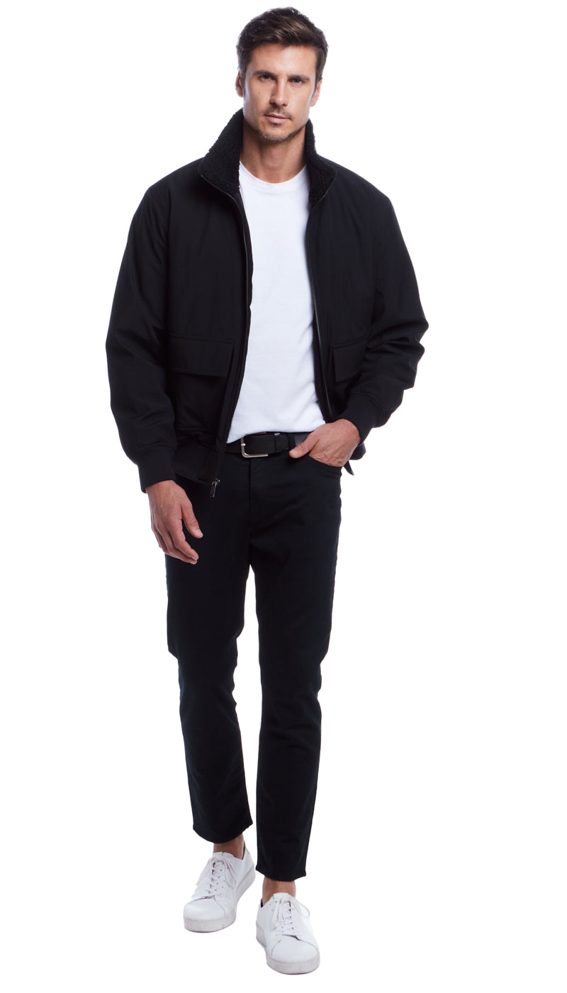ジャケット・アウター detachable bomber tailored jacket FLEX TECH BOMBER WITH FAUX FUR TRIM